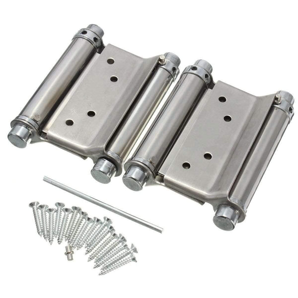Planet Gates 2Pcs 3 Inch Double Action Spring Hinge Saloon Cafe Door Swing Door Stainless Steel Hinge Suitable Door Thickness: 2.5-3.5cm
