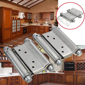 Planet Gates 2Pcs 3 Inch Double Action Spring Hinge Saloon Cafe Door Swing Door Stainless Steel Hinge Suitable Door Thickness: 2.5-3.5cm