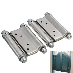 Planet Gates 2Pcs 3 Inch Double Action Spring Hinge Saloon Cafe Door Swing Door Stainless Steel Hinge Suitable Door Thickness: 2.5-3.5cm