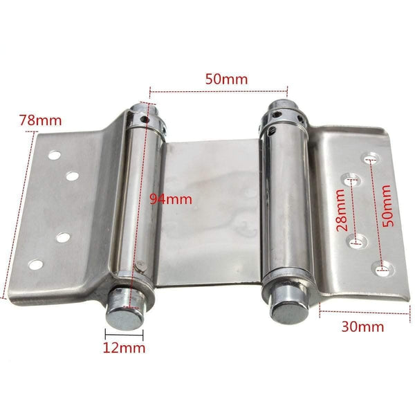 Planet Gates 2Pcs 3 Inch Double Action Spring Hinge Saloon Cafe Door Swing Door Stainless Steel Hinge Suitable Door Thickness: 2.5-3.5cm