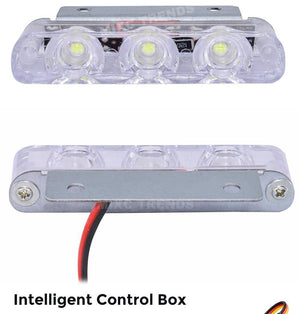 Planet Gates 2Pcs 3 LED Strobe Light 6W Police Flashing Warning Led Brake Light Lamp DC 12V Car Truck Motorcycle Rear Brake Stop Led Lights