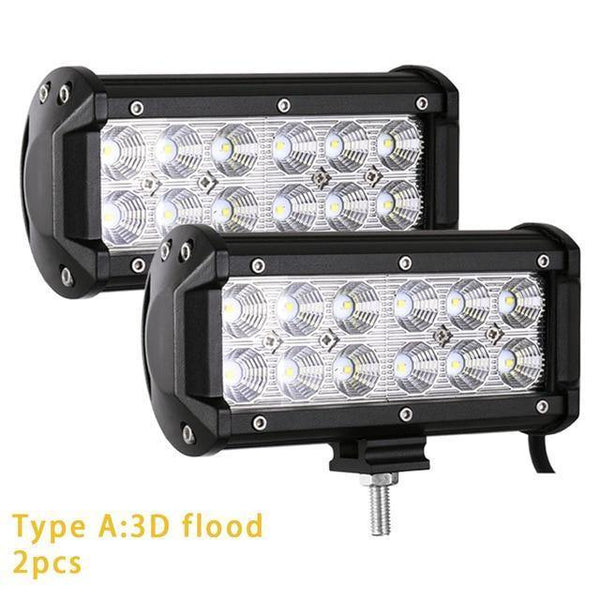 Planet Gates 2PCS 3D Flood / China LED Bar 7 inch LED Light Bar Work Light for Driving Offroad Boat Car Tractor Truck 4x4 SUV ATV 12V 24V Off Road