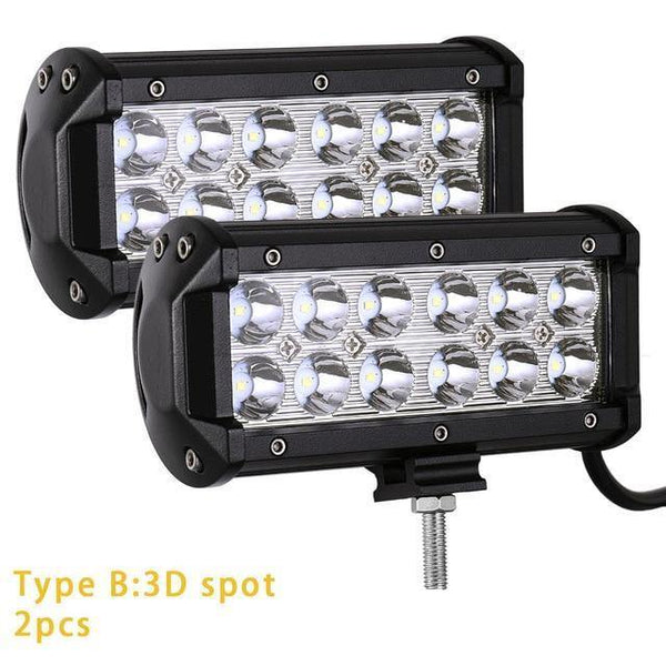 Planet Gates 2PCS 3D Spot / China LED Bar 7 inch LED Light Bar Work Light for Driving Offroad Boat Car Tractor Truck 4x4 SUV ATV 12V 24V Off Road