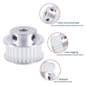 Planet Gates 2pcs 3GT 30 Tooth Pulley Wheel 3D Printer Parts Bore 5mm 6.35mm 8mm GT3 Timing Pulley Aluminium Gear Belt Width 10mm