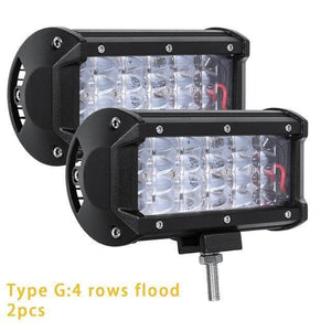 Planet Gates 2PCS 4 Rows Flood / China LED Bar 7 inch LED Light Bar Work Light for Driving Offroad Boat Car Tractor Truck 4x4 SUV ATV 12V 24V Off Road