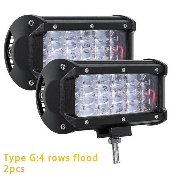 Planet Gates 2PCS 4 Rows Flood / China LED Bar 7 inch LED Light Bar Work Light for Driving Offroad Boat Car Tractor Truck 4x4 SUV ATV 12V 24V Off Road