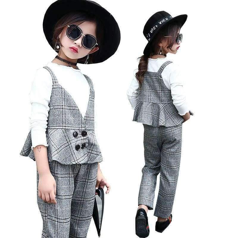 Planet Gates 2PCS / 4 Teenage girls clothing set kids tracksuit for girls sport suit school uniform plaid girls clothes spring 3pcs children clothes