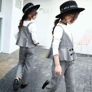 Planet Gates 2PCS / 4 Teenage girls clothing set kids tracksuit for girls sport suit school uniform plaid girls clothes spring 3pcs children clothes