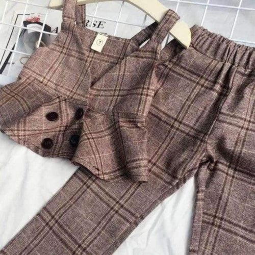 Planet Gates 2PCS / 4 Teenage girls clothing set kids tracksuit for girls sport suit school uniform plaid girls clothes spring 3pcs children clothes