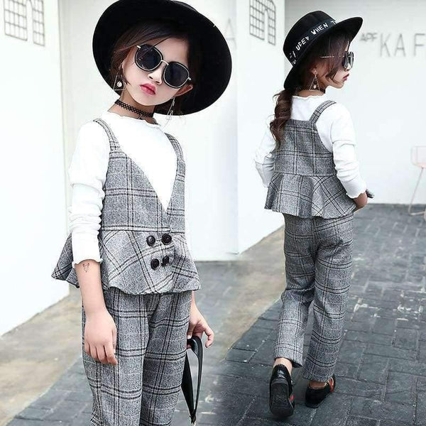 Planet Gates 2PCS / 4 Teenage girls clothing set kids tracksuit for girls sport suit school uniform plaid girls clothes spring 3pcs children clothes