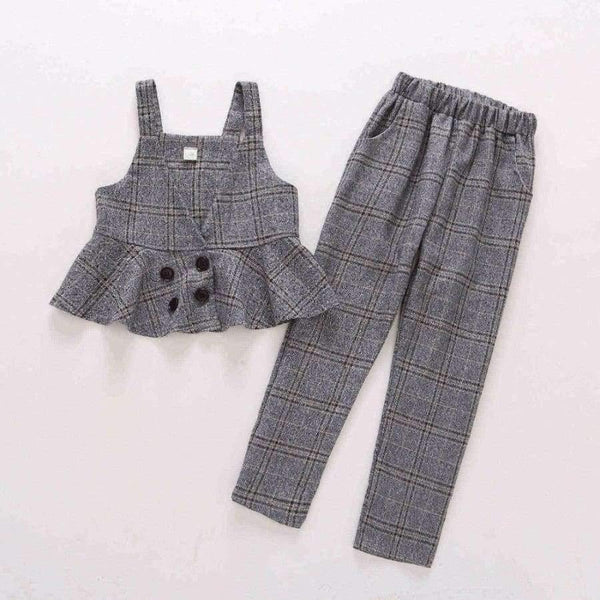 Planet Gates 2PCS / 4 Teenage girls clothing set kids tracksuit for girls sport suit school uniform plaid girls clothes spring 3pcs children clothes
