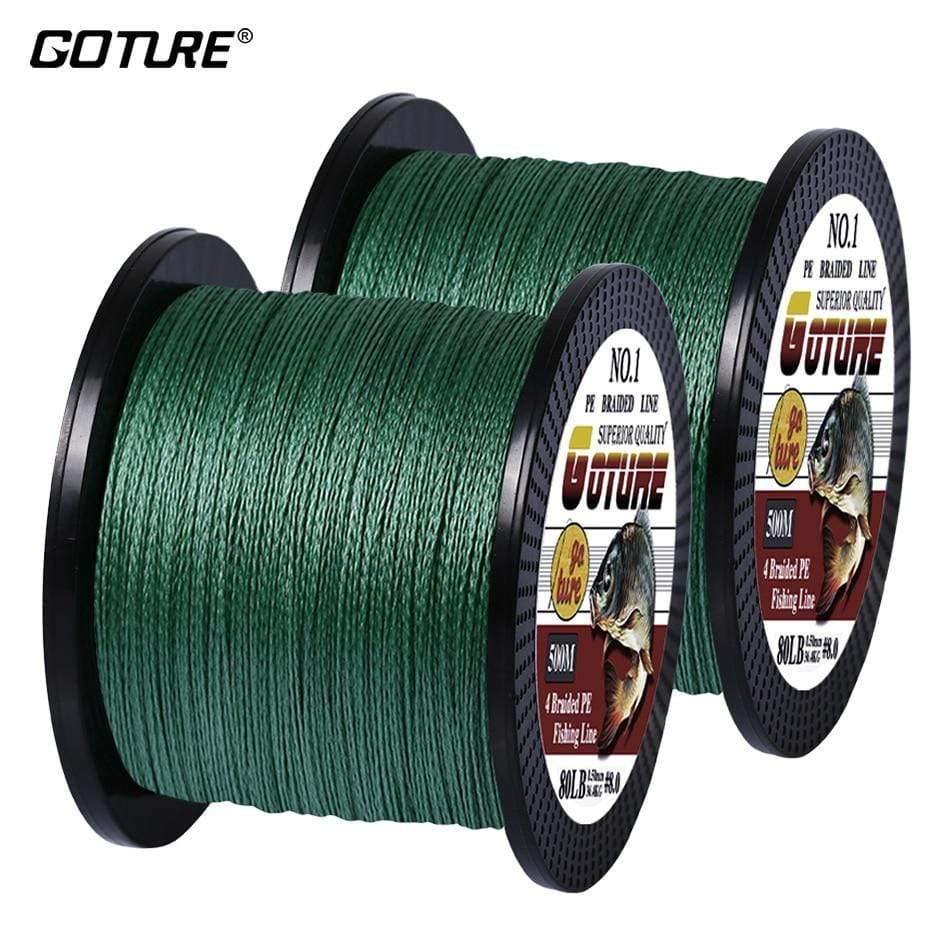 Planet Gates 2pcs 500M PE Braided Fishing Line Multifilament 4 Strands Fishing Cord Carp Fishing Lines 12-80LB 6 Colors