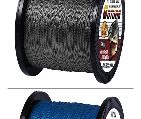 Planet Gates 2pcs 500M PE Braided Fishing Line Multifilament 4 Strands Fishing Cord Carp Fishing Lines 12-80LB 6 Colors