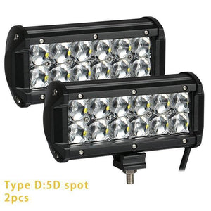 Planet Gates 2PCS 5D Spot / China LED Bar 7 inch LED Light Bar Work Light for Driving Offroad Boat Car Tractor Truck 4x4 SUV ATV 12V 24V Off Road