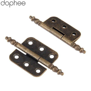 2Pcs 70*35mm Antique Door Cabinet Hinges 6 Holes Jewelry Gift Box Drawer Cupboard Decorative Hinge For Furniture Hardware