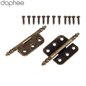 2Pcs 70*35mm Antique Door Cabinet Hinges 6 Holes Jewelry Gift Box Drawer Cupboard Decorative Hinge For Furniture Hardware
