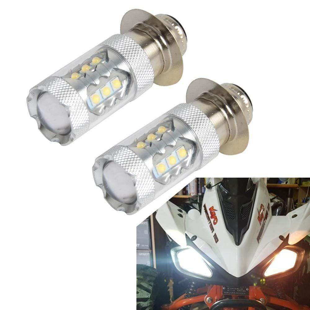 Planet Gates 2PCS 80W Super White LED Headlight Bulbs Upgrade For Yamaha ATVS YFM350 400 450 660 700 Raptor Blaster 200 Banshee 350 ATV Luces