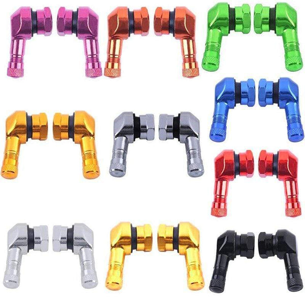 Planet Gates 2pcs 90 Degree CNC Motorcycle Rim Tire Wheel Tubeless Valve Stems For Rim Wheel Parts Accessories Goods