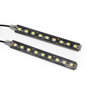 Planet Gates 2pcs 9LED White RGB LED DRL Strip Light Car Interior Decorative Lights Automobile Atmosphere Lamp Remote/Voice/App Control Foot Lamps