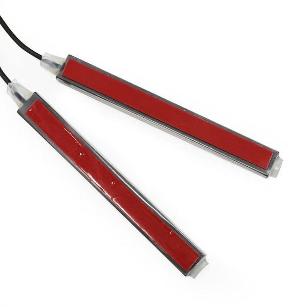 Planet Gates 2pcs 9LED White RGB LED DRL Strip Light Car Interior Decorative Lights Automobile Atmosphere Lamp Remote/Voice/App Control Foot Lamps