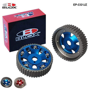 Planet Gates 2Pcs Adjustable Cam Gears Pulley Timing Gear for Toyota For Supra 1JZ 2JZ,TE IN & EX (Red,Blue) EP-CG1JZ
