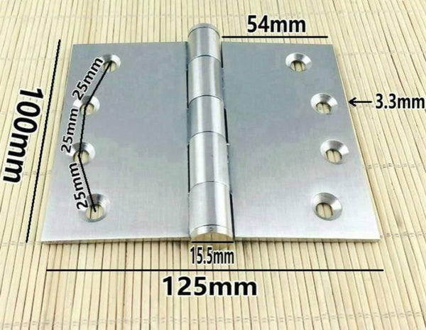 2PCS AIBOLI  4" Ball Bearing Flush Hinges Stainless Steel Widening  Door Hinges with Screws Door Hinge for fire-proof door