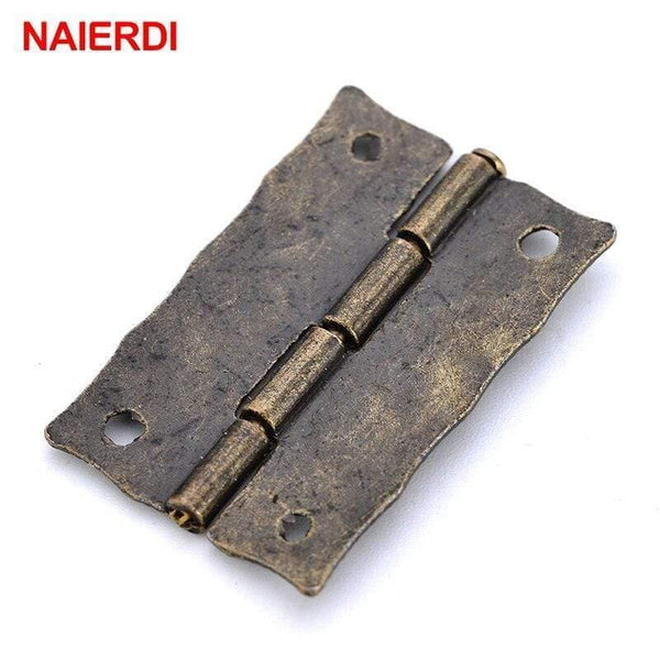 2PCS  Antique Bronze Hinges Cabinet Door Drawer Decorative Mini Hinge For Jewelry Storage Wooden Box Furniture Hardware