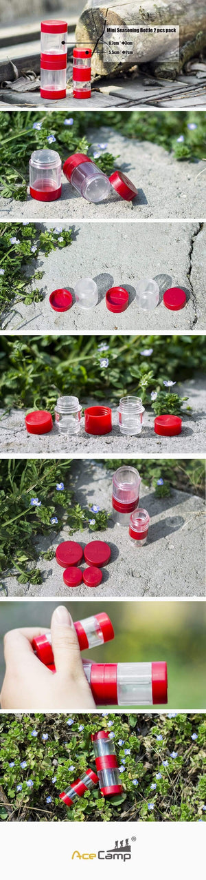 Planet Gates 2pcs  BBQ Cooking Caster Outdoor Camping Salt Pepper Seasoning bottle cookware cutlery picnic flavouring container box