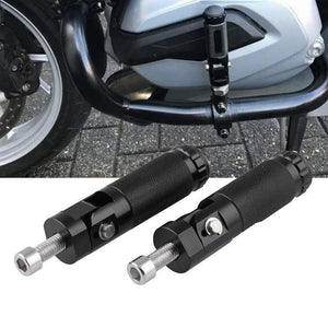 Planet Gates 2pcs Black Aluminum Alloy Motorcycle Folding Footrest Pedals Foot Pegs Scooter Steps CNC Universal Footrest Pedal