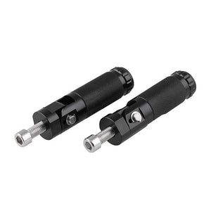 Planet Gates 2pcs Black Aluminum Alloy Motorcycle Folding Footrest Pedals Foot Pegs Scooter Steps CNC Universal Footrest Pedal