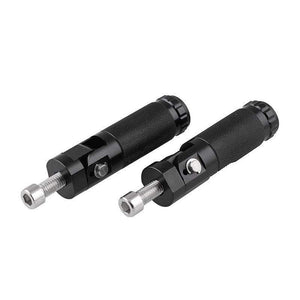 Planet Gates 2pcs Black Aluminum Alloy Motorcycle Folding Footrest Pedals Foot Pegs Scooter Steps CNC Universal Footrest Pedal