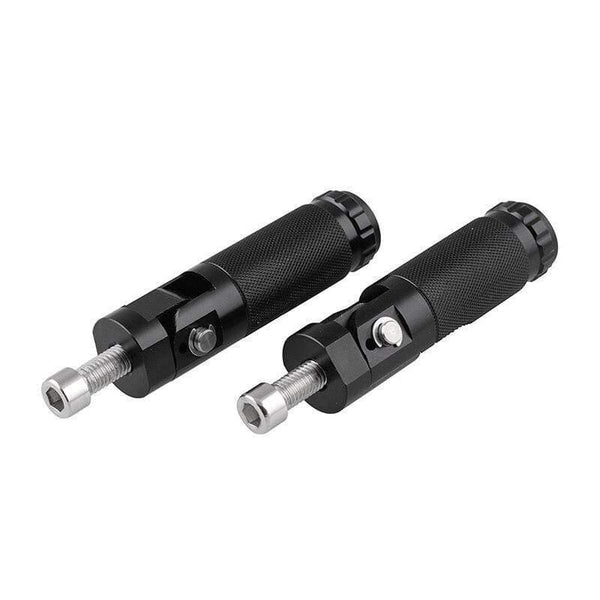 Planet Gates 2pcs Black Aluminum Alloy Motorcycle Folding Footrest Pedals Foot Pegs Scooter Steps CNC Universal Footrest Pedal