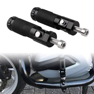 Planet Gates 2pcs Black Aluminum Alloy Motorcycle Folding Footrest Pedals Foot Pegs Scooter Steps CNC Universal Footrest Pedal