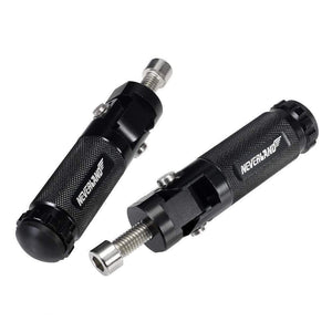 Planet Gates 2pcs Black Sliver CNC Aluminum Universal Motorcycle Motor Bike Folding Footrests Footpegs Foot Rests Pegs Rear Pedals Set Parts