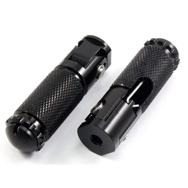 Planet Gates 2pcs Black Sliver CNC Aluminum Universal Motorcycle Motor Bike Folding Footrests Footpegs Foot Rests Pegs Rear Pedals Set Parts