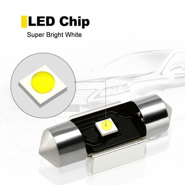 Planet Gates 2Pcs C5W LED Bulbs Canbus Festoon Light 31mm 36mm 39mm 41mm 6500K White Auto Dome Lamp License Plate Car Lights D020