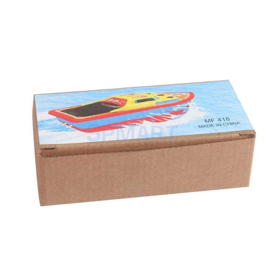 Planet Gates 2Pcs Candle Boat Tin Toy Classic European Water Wind up Iron Toys Multi-colored Collectible Creative Gift for Kids Children