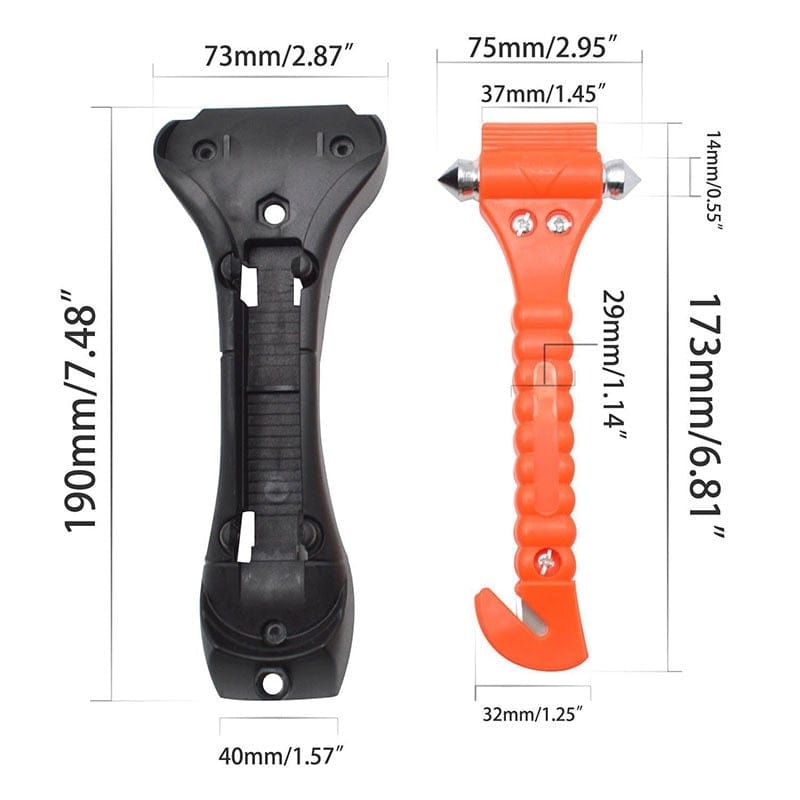 Planet Gates 2PCS Car emergency Safety Hammer Life Saving Escape Emergency Hammer Seat Belt Cutter Window Glass Breaker Car Rescue Red Hammer