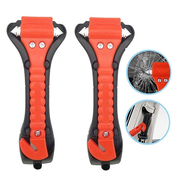 Planet Gates 2PCS Car emergency Safety Hammer Life Saving Escape Emergency Hammer Seat Belt Cutter Window Glass Breaker Car Rescue Red Hammer