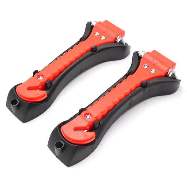 Planet Gates 2PCS Car emergency Safety Hammer Life Saving Escape Emergency Hammer Seat Belt Cutter Window Glass Breaker Car Rescue Red Hammer