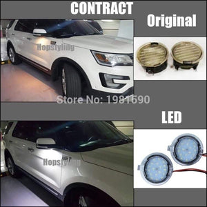 Planet Gates 2PCS Car LED puddle light for Ford Edge Mondeo MK5 Fusion Flex Explorer Taurus Mustang F150 car under mirror lamps