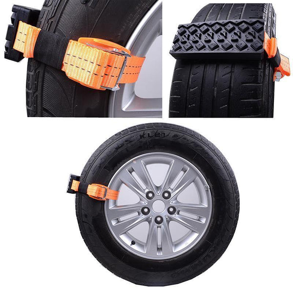 Planet Gates 2pcs Car Snow Chains Rubber Snow Chains Universal Car Suit Tyre Winter Roadway Safety Auto Tire Chains Snow Climbing Mud Ground