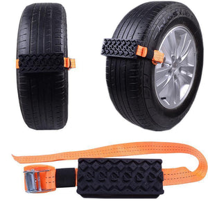 Planet Gates 2pcs Car Snow Chains Rubber Snow Chains Universal Car Suit Tyre Winter Roadway Safety Auto Tire Chains Snow Climbing Mud Ground