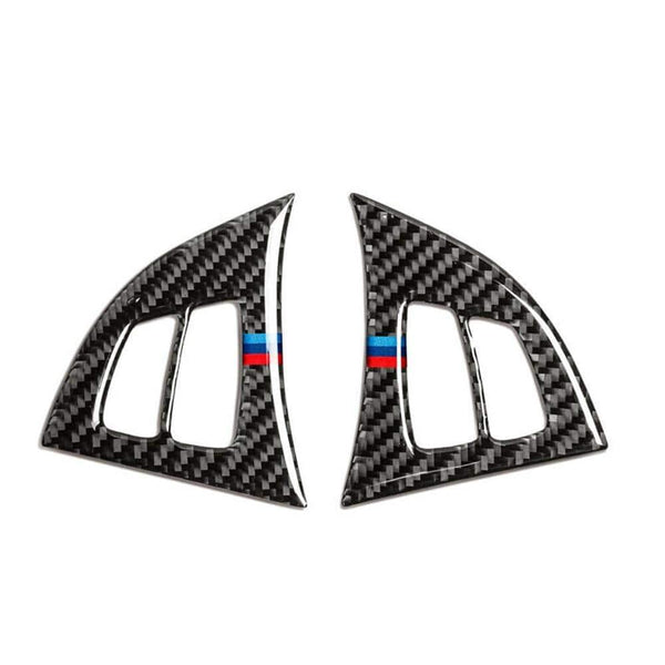 2Pcs Car Steering Wheel Button Trim Sticker For BMW X5 E70 2008-2013 Accessory Parts Vehicles Interior Mouldings Car Stickers