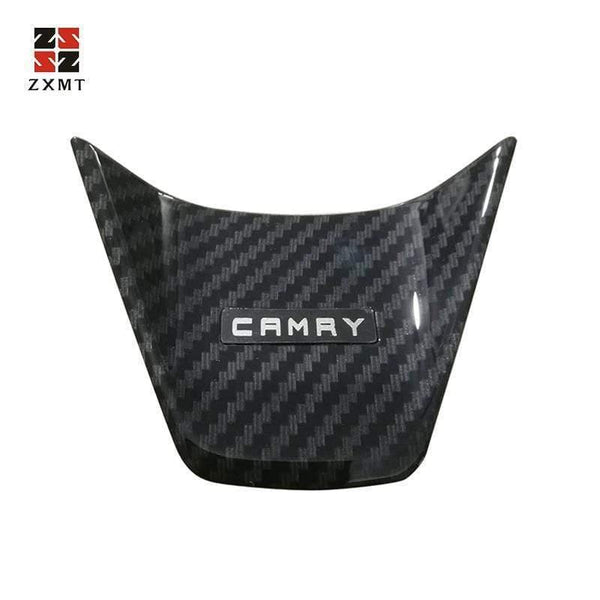 Planet Gates 2PCS carbon fiber Interior Steering Wheel button frame Cover for Toyota Camry 2018 Accessories
