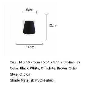 Planet Gates 2PCS DIY 14cm/5.51inch White Black Brown off white color Lampshades for lamp, Clip on