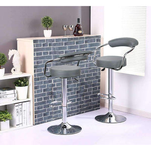 Planet Gates 2pcs Fashion Adjustable Gas Lift Bar Stools Bar Chairs Modern PU Leather Hollow Backrest Kitchen Home Bar Furniture Chair HWC