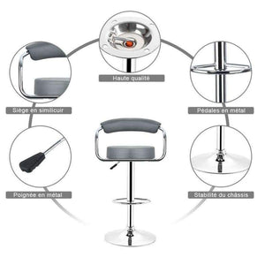 Planet Gates 2pcs Fashion Adjustable Gas Lift Bar Stools Bar Chairs Modern PU Leather Hollow Backrest Kitchen Home Bar Furniture Chair HWC