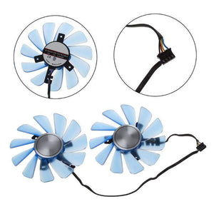 Planet Gates 2pcs FDC10U12S9-C 85mm 12V 0.45A 4Wire 4Pin VGA Fan Replace Graphics Card Cooling Fan for HIS RX 470 RX474 RX570 Cooler Fans C26