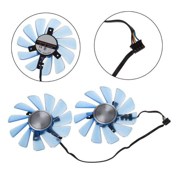 Planet Gates 2pcs FDC10U12S9-C 85mm 12V 0.45A 4Wire 4Pin VGA Fan Replace Graphics Card Cooling Fan for HIS RX 470 RX474 RX570 Cooler Fans C26